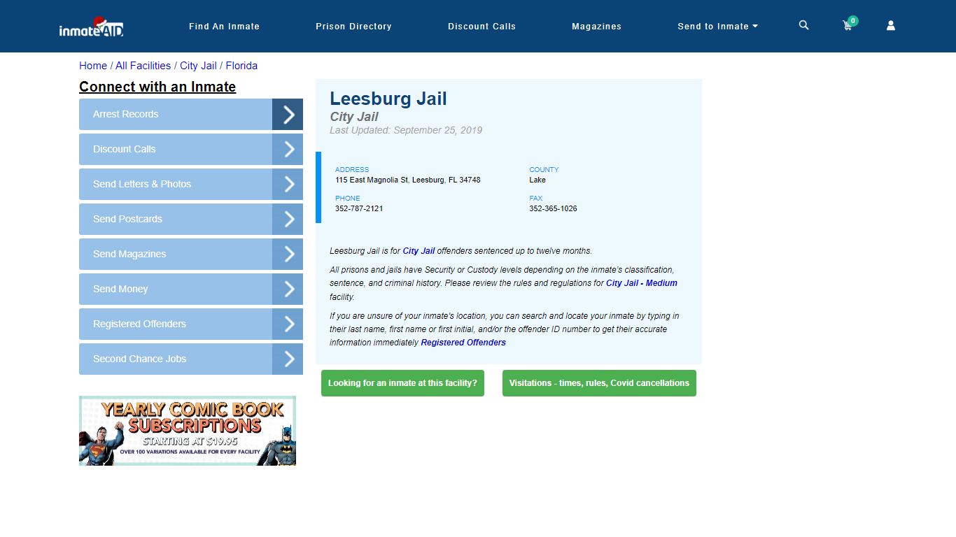 Leesburg Jail | Inmate Locator