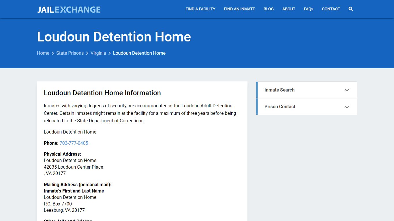 Loudoun Detention Home Inmate Search, VA - Jail Exchange
